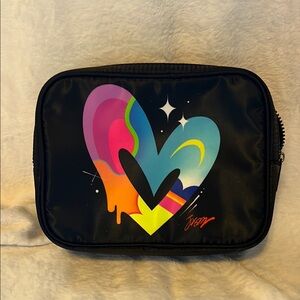 Colorful Black Heart Cosmetic Bag